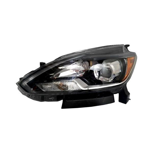 Headlight For 2016-19 Nissan Sentra Driver Side Black Chrome Projector LED-CAPA
