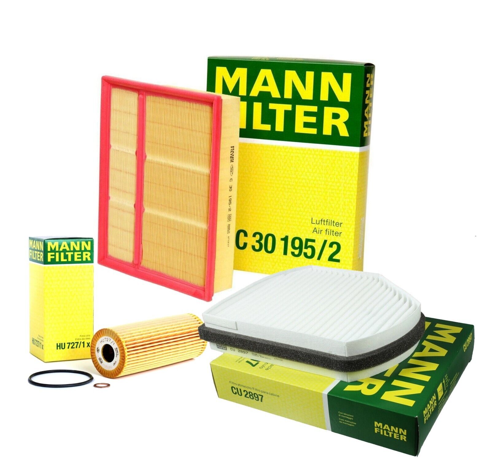 Mann Oil Air Paper Cabin Filter Service Kit For MB W202 C220 C230 C280 C36 AMG