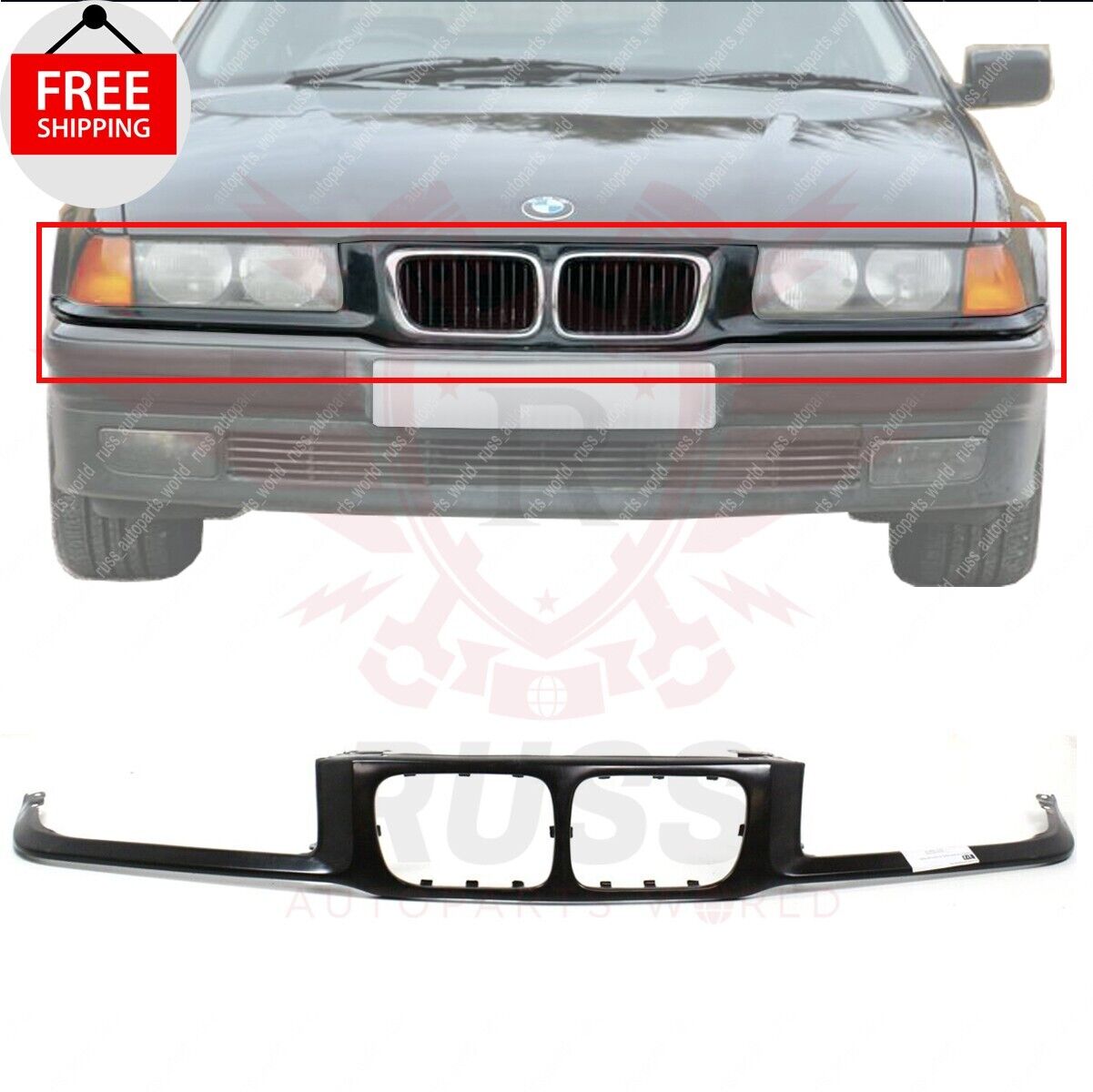 New Front Header Headlight Mounting Nose Panel Fits 1992-99 BMW E36 318 323 328