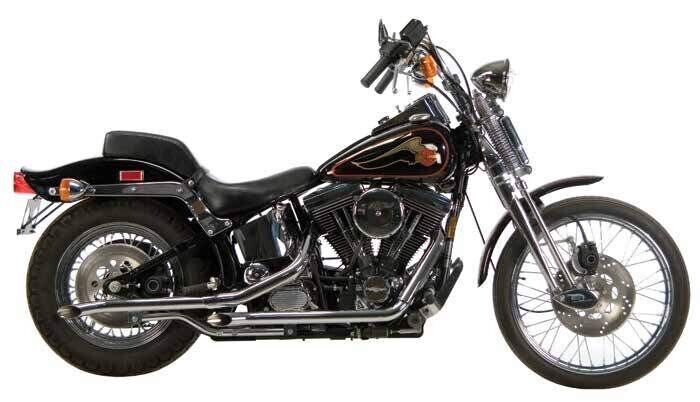 PAUGHO STAGGERED DUAL EXHAUST SYSTEMS FOR 1984–1999 EVOLUTION SOFTAILS