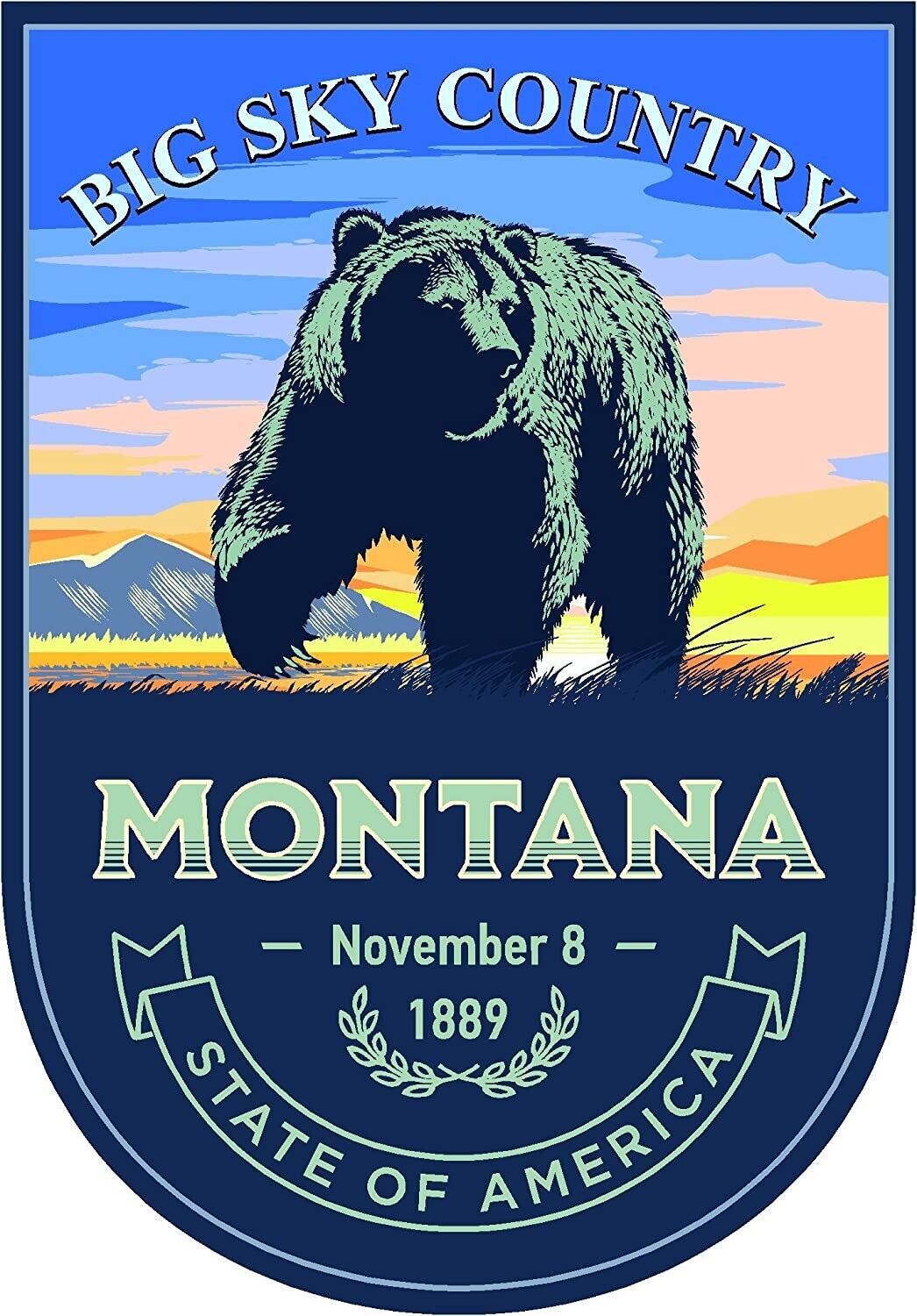 State Animal Montana Day  Sticker Decal die Cut Vinyl