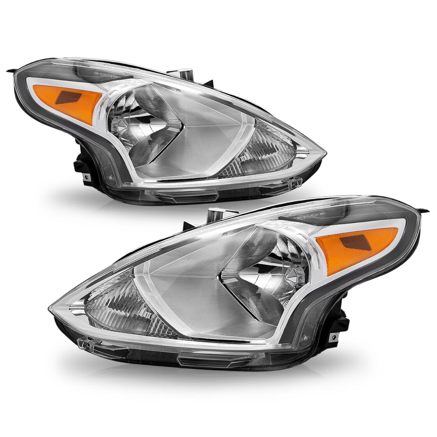 Headlights For 2015-2019 Nissan Versa Sedan Halogen Headlamp Assembly Left+Right