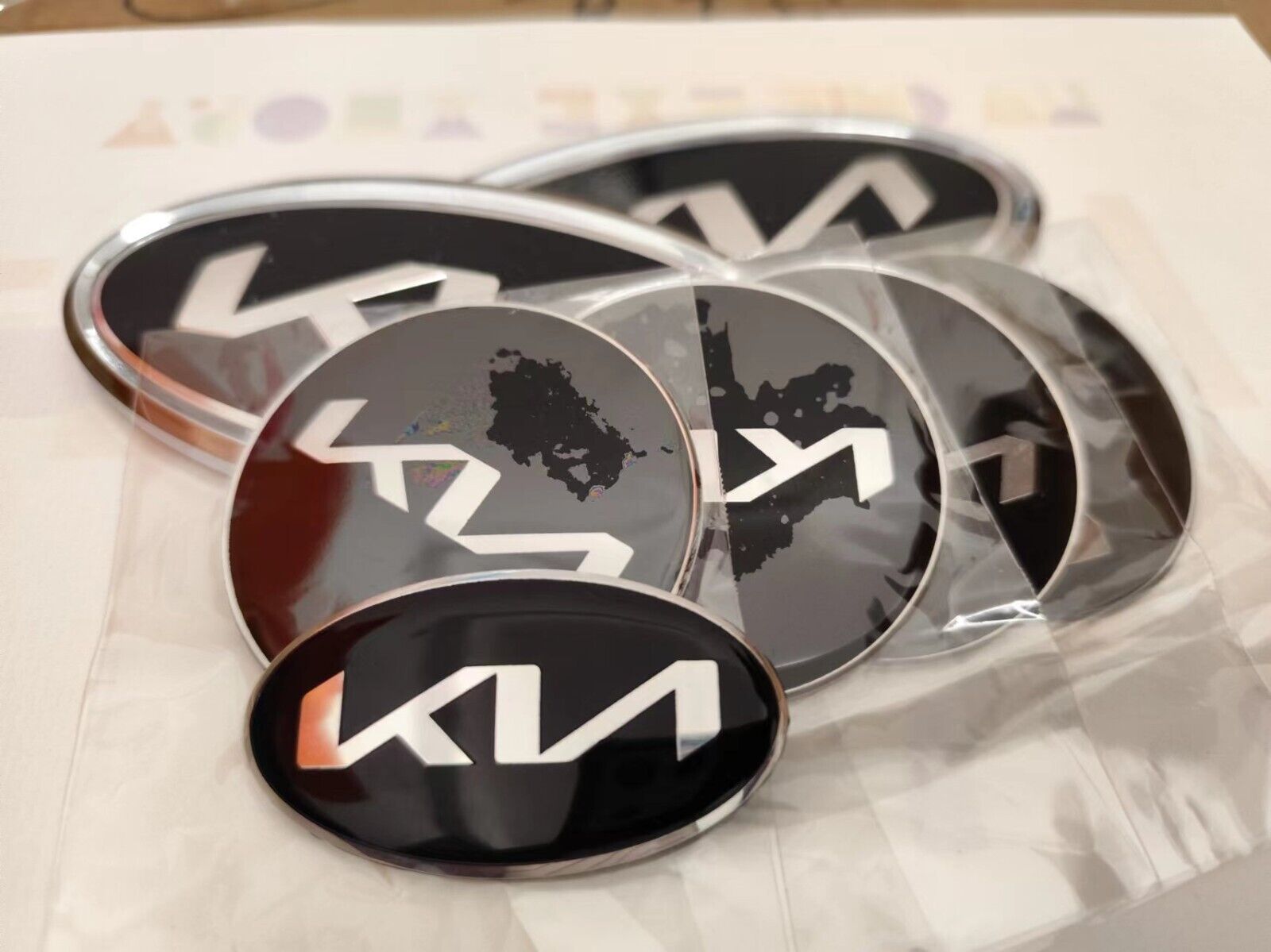 7pcs 1set black K logo badge emblem 3d sticker for KIA OPTIMA K5 2011-2023