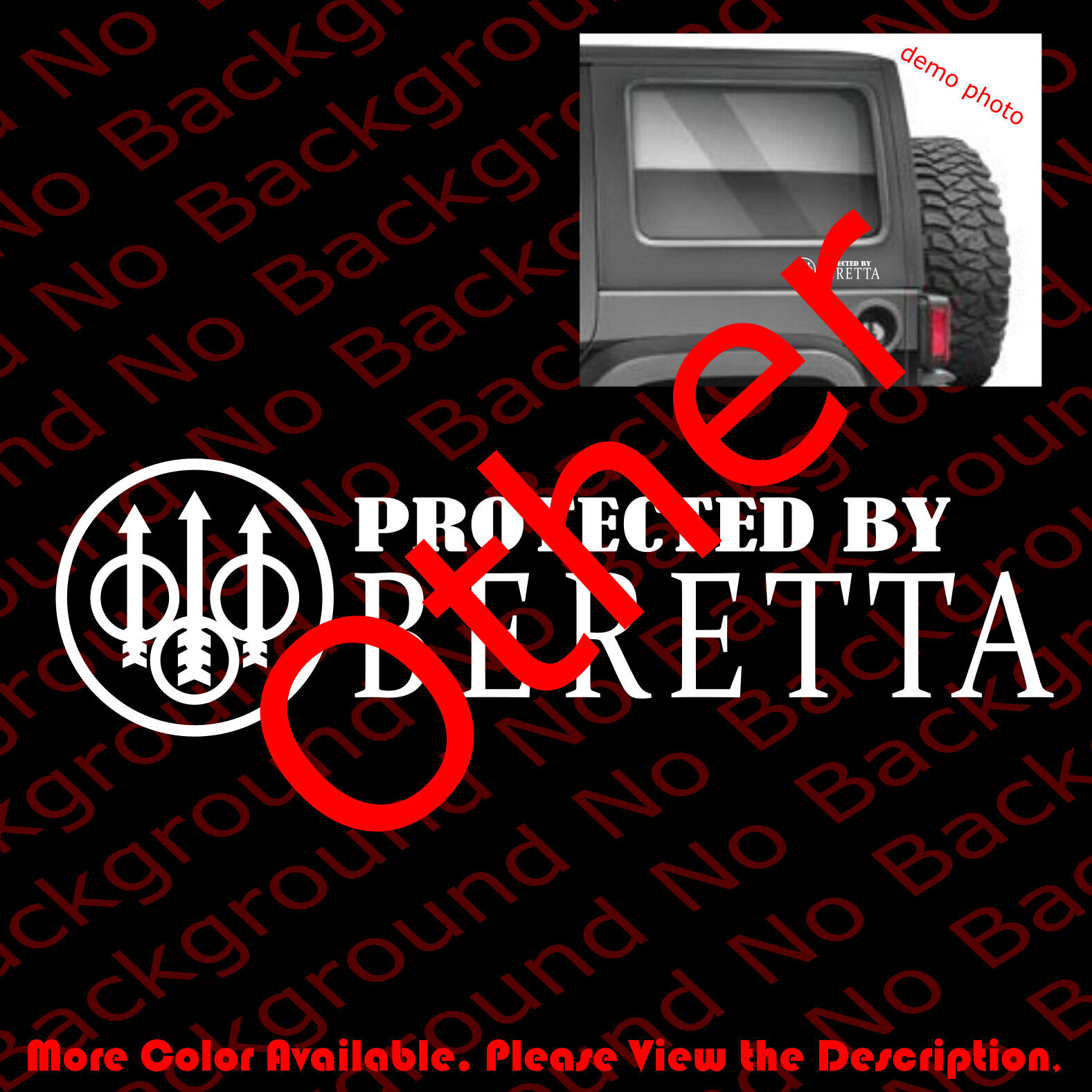 Protected by Beretta Firearms Vinyl Decal Die Cut Sticker for 2A Gun Rights FA31