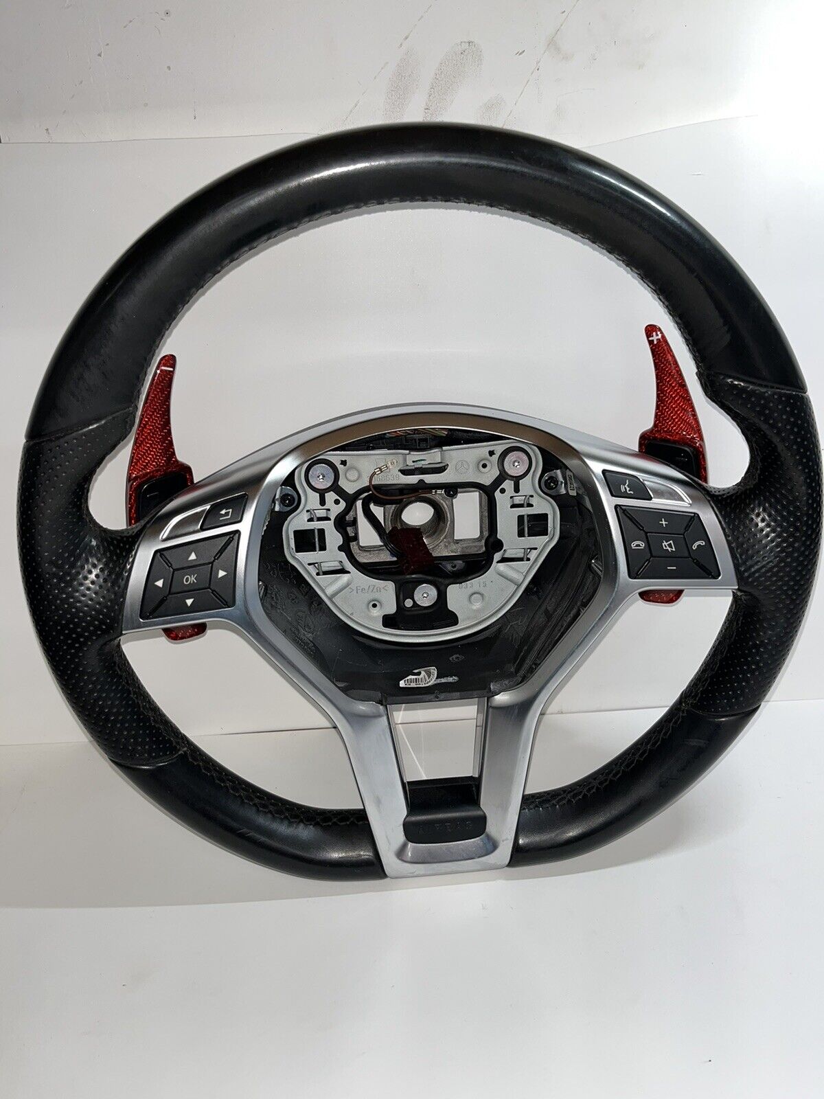 14-19 GLA45 AMG Leather Flat Bottom Red Steering Wheel Paddle Shift Radio WTY