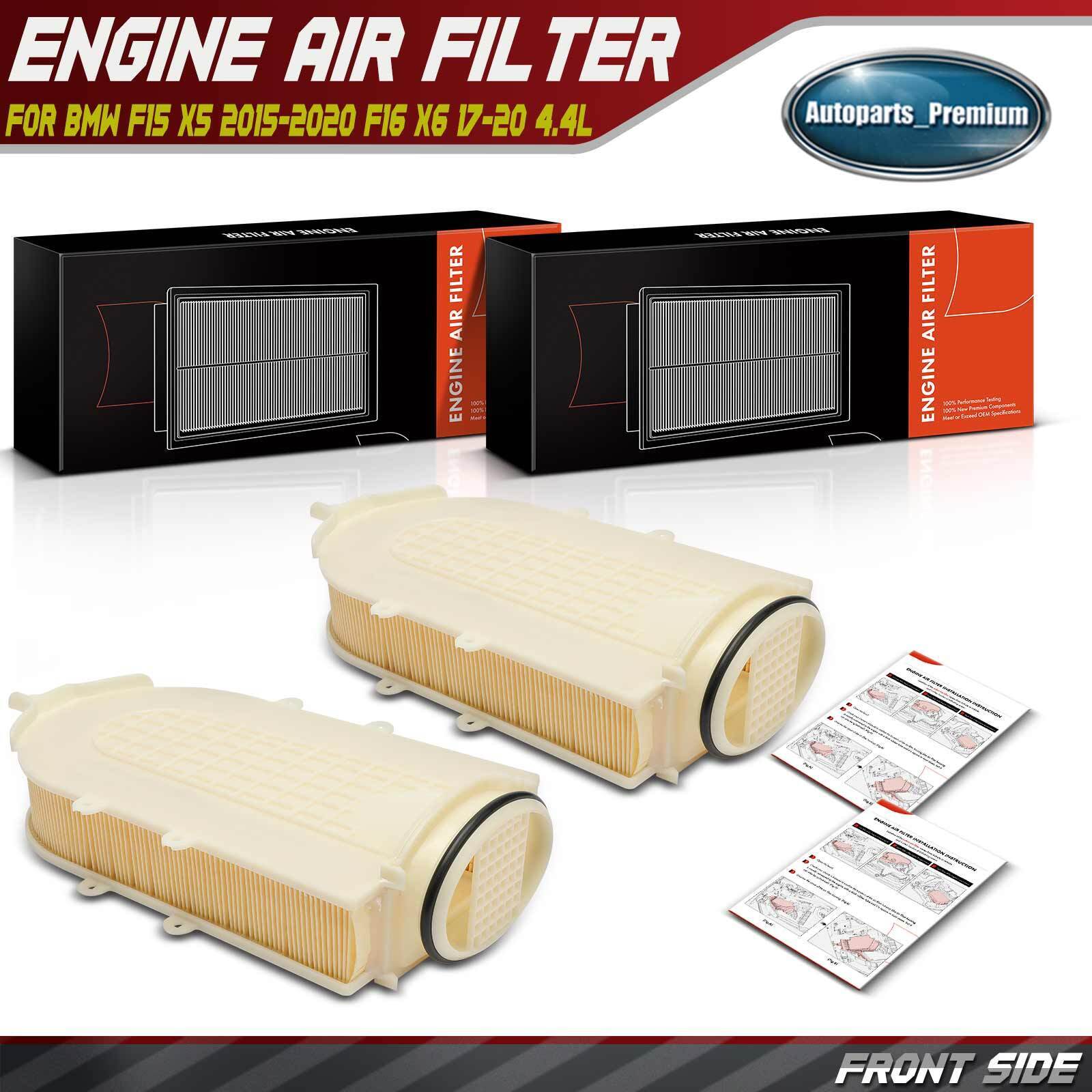 2x Left Engine Air Filter for BMW X5 2015-2020 F16 X6 17-20 V8 4.4L 13717638566