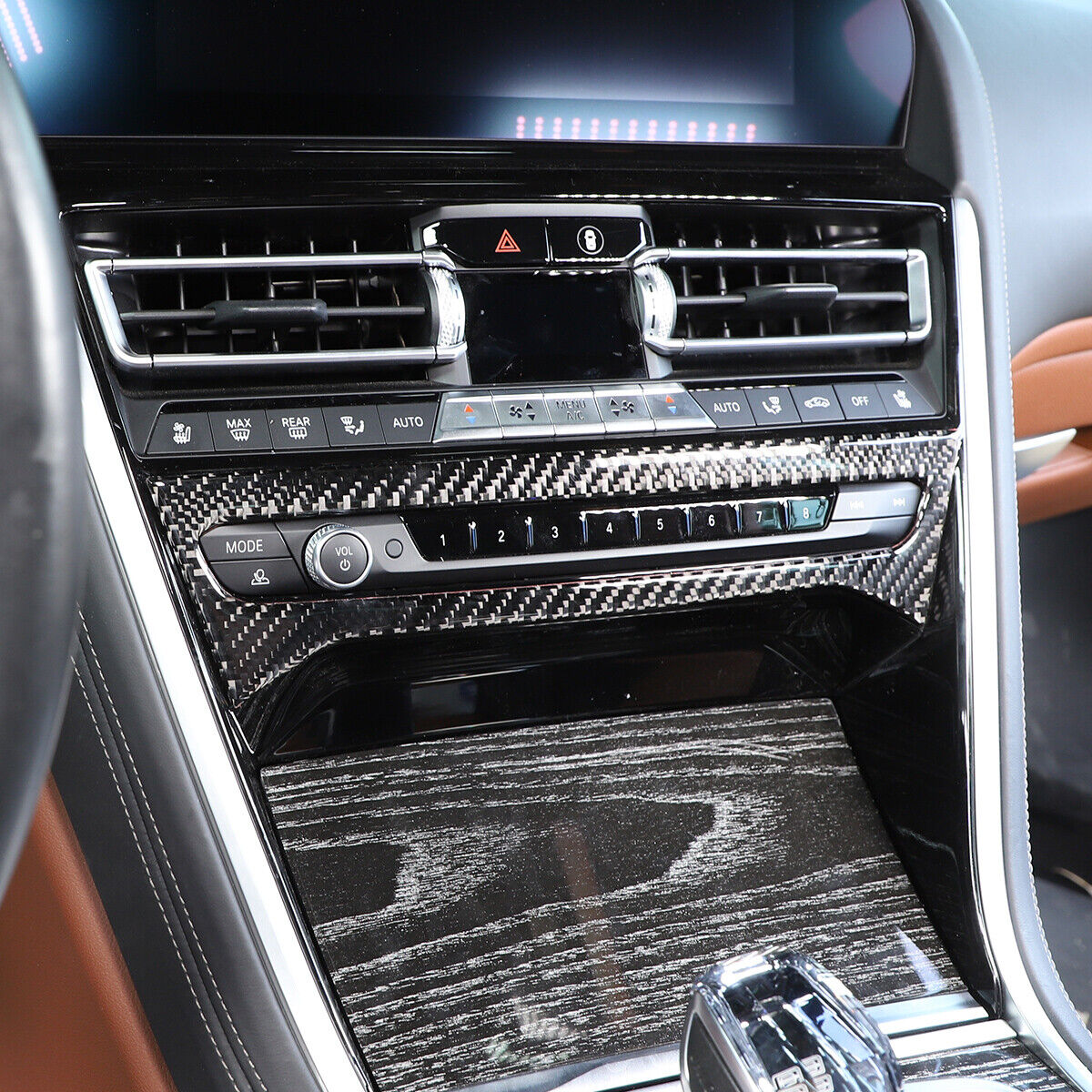 Console CD Panel Carbon Fiber Trim Cover Fit For BMW 840i M8 m850i 2019-2023