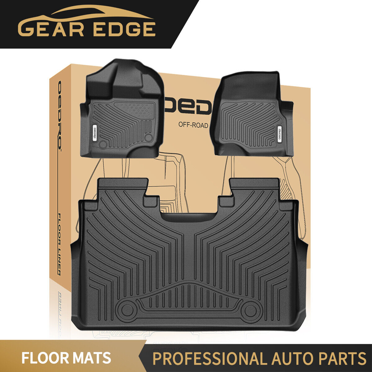 All Weather Floor Liners Mats for 2015-2024 Ford F-150 /Lightning Super Crew Cab