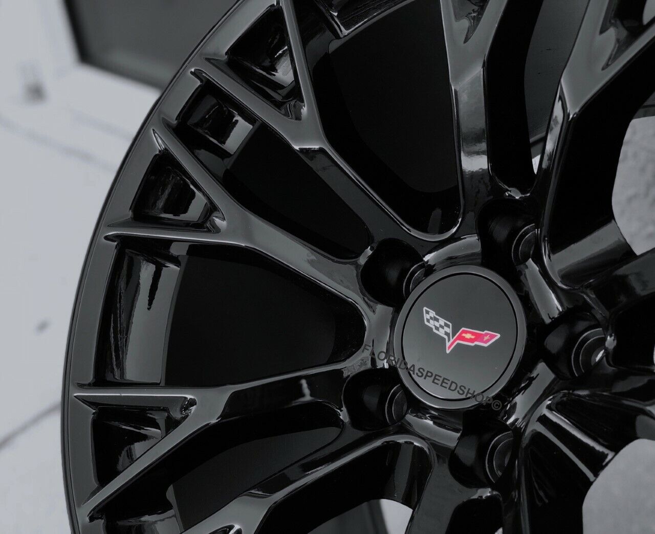 Gloss Black  C7-Z06 Style Corvette Wheels FITS: 2005-2013 C6 18x8.5/19x10\
