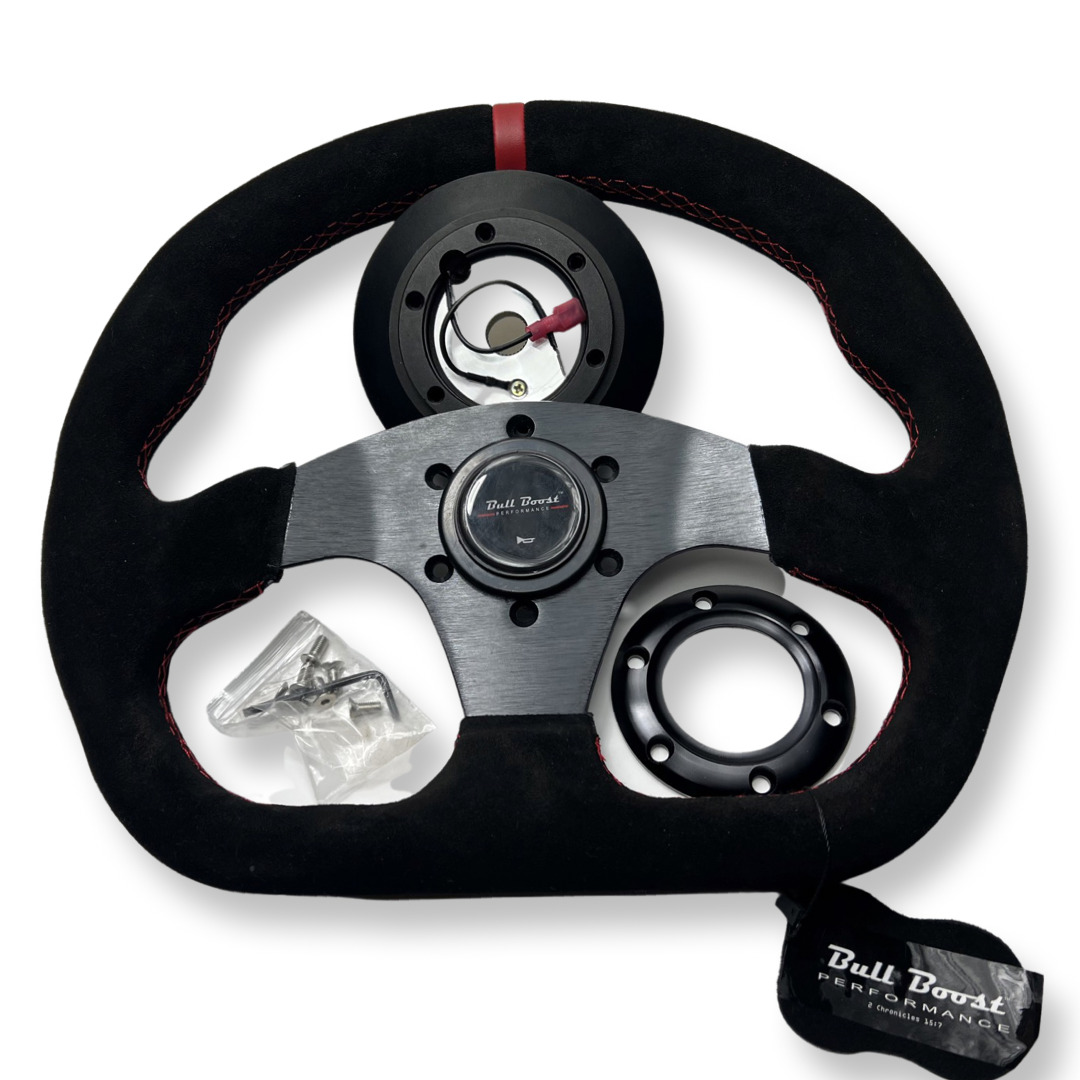 Suede Steering Wheel + Short Hub Adapter Kit For Toyota Camry MR2 Pickup 4RUN