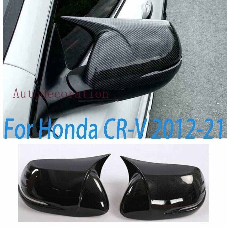 For Honda CR-V 2012-21 CRV Carbon Fiber Horn Rear View Side Mirror Cover Trim 2X