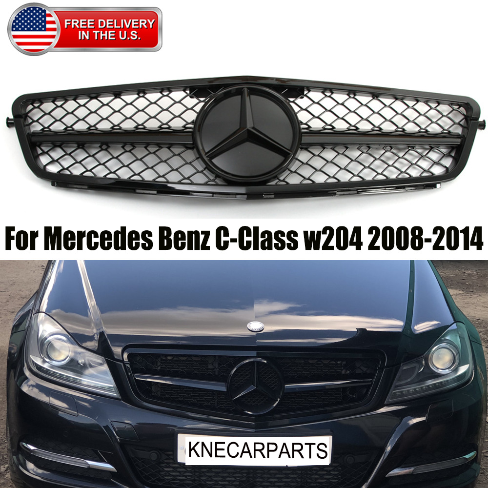 Front Grill Grille Emblem For Mercedes Benz W204 C250 C280 C300 C350 2008-2014 