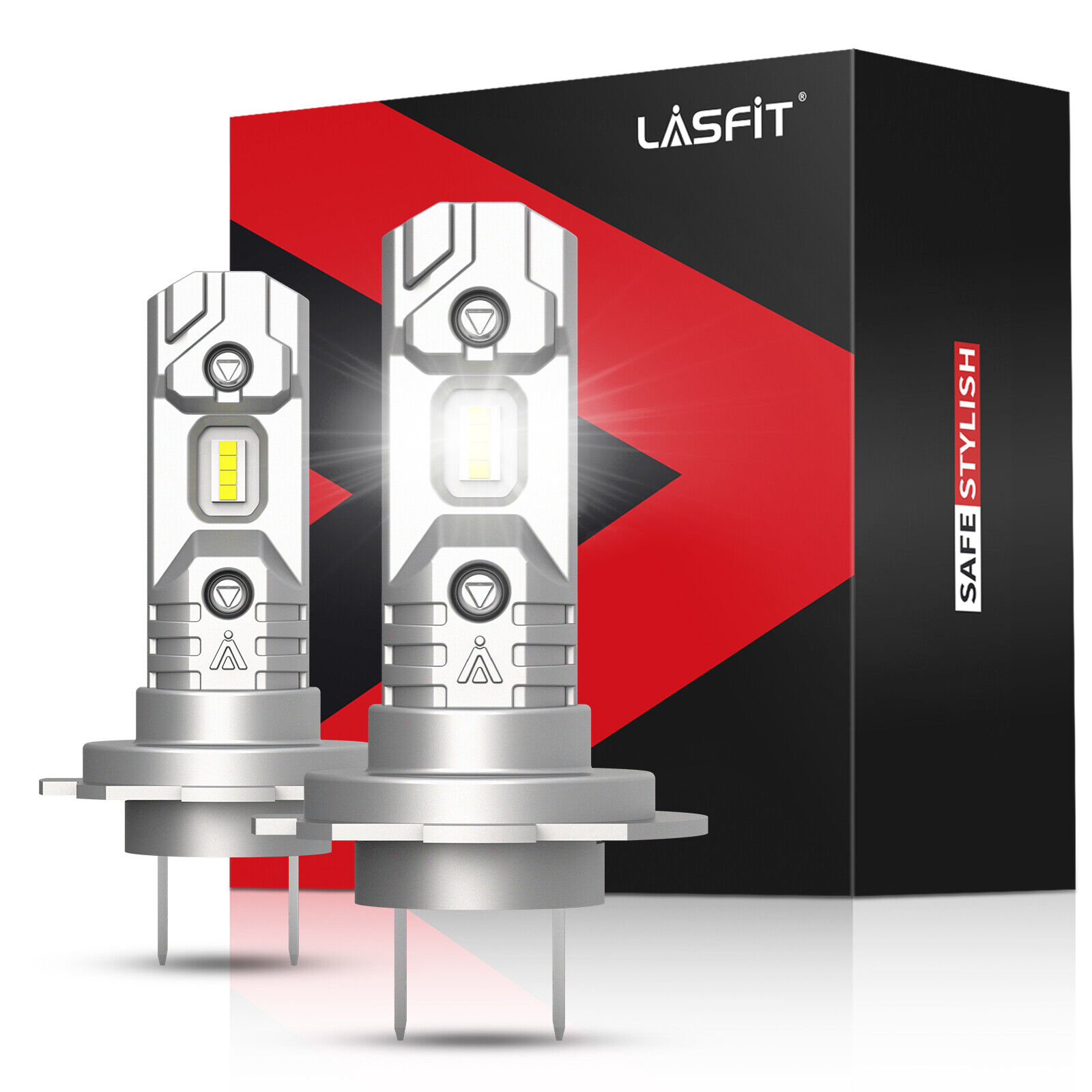 Lasfit H7 LED 6000K Headlight Bulbs Converison Kit Low Beam Fanless Light 2pcs