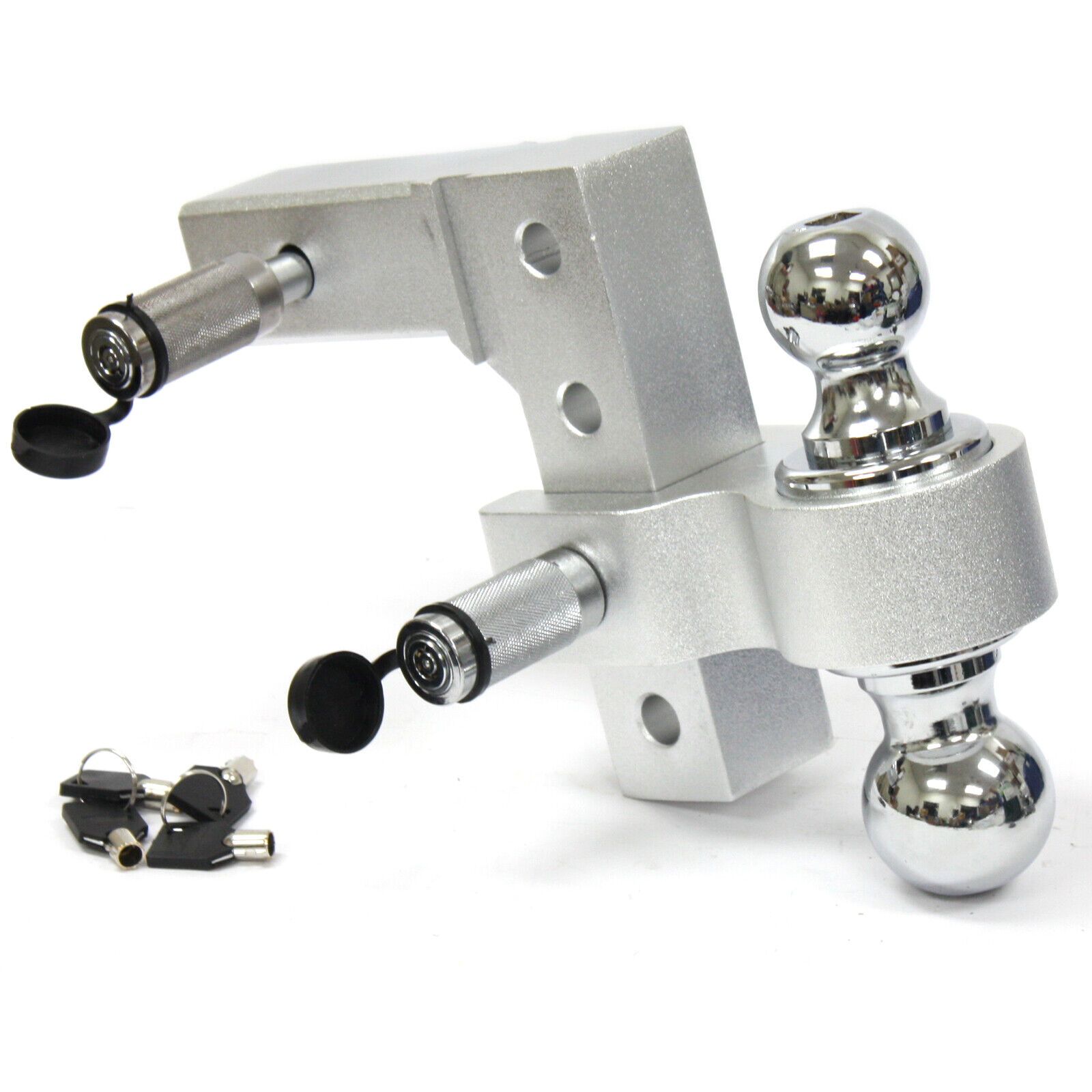 2pc Key Lock Pins & Adjustable Aluminum Tow Hitch 6\