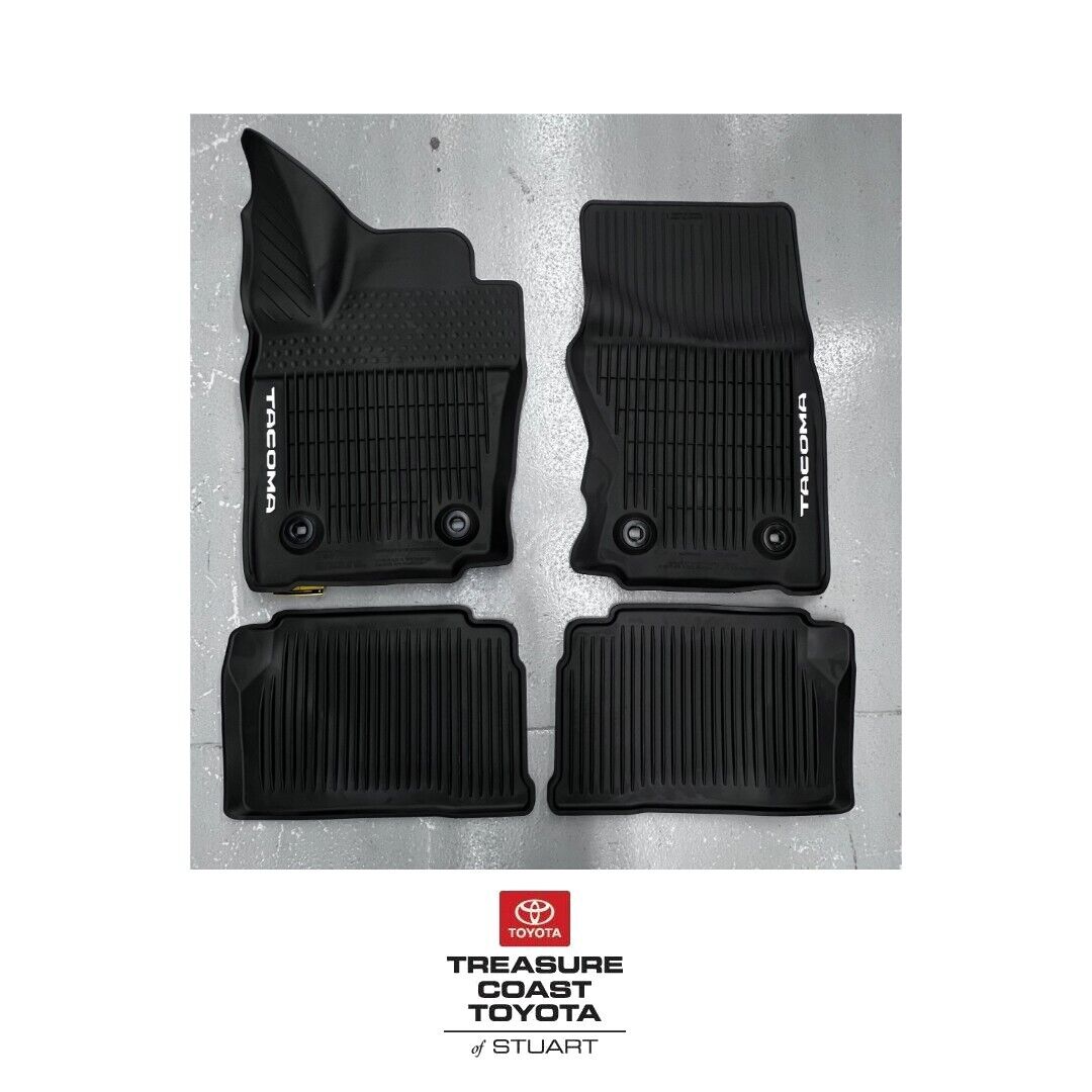 NEW OEM 2024 TOYOTA TACOMA D-CAB ALL WEATHER FLOOR LINER 4-PC SET