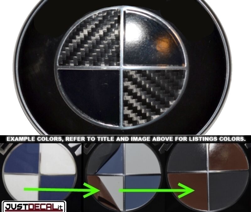 Carbon Fiber & Gloss Black Vinyl Sticker Overlay COMPLETE SET FITS BMW Emblems