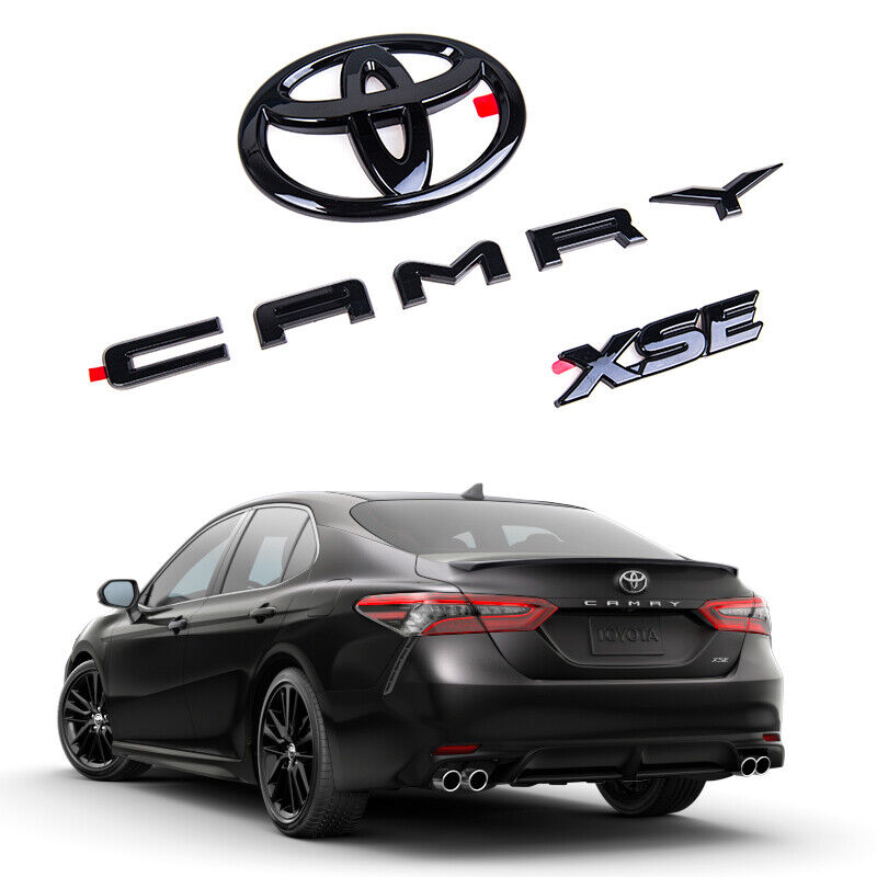 Kit fit TOYOTA 2018-2021 Camry XSE  Gloss Black out Overlay Emblem GEN OEM 