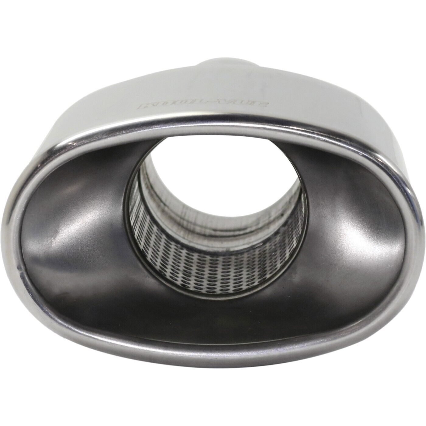 Exhaust Tip Oval  Polished Wide Inlet 2.25 Inch  Wide Outer 3.5 Inch