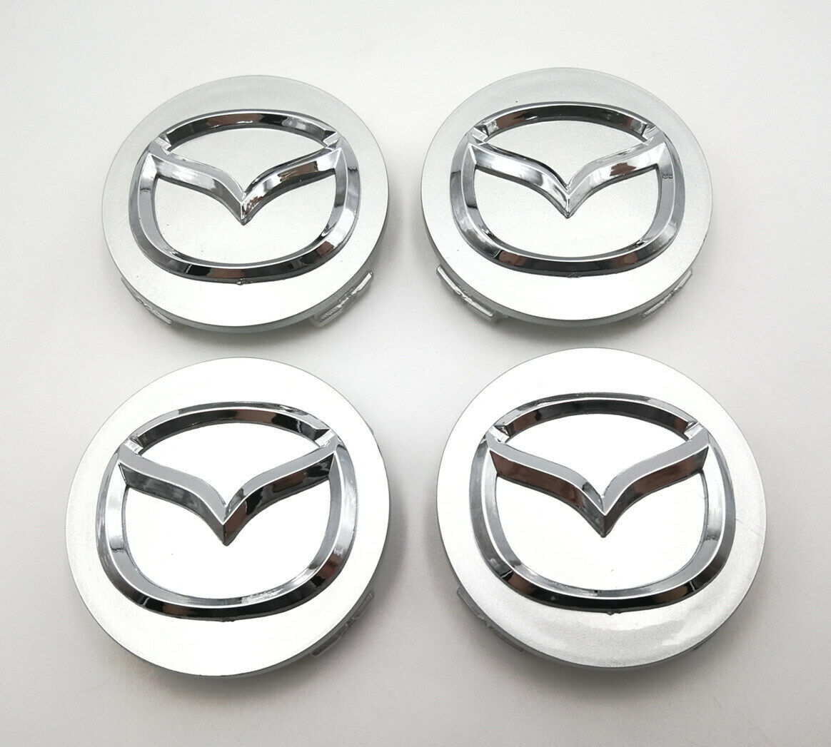 4PC 56mm Wheel Center Hub Caps Cover Logo Badge Emblem For Mazda 3/5/6 CX-7 CX-9