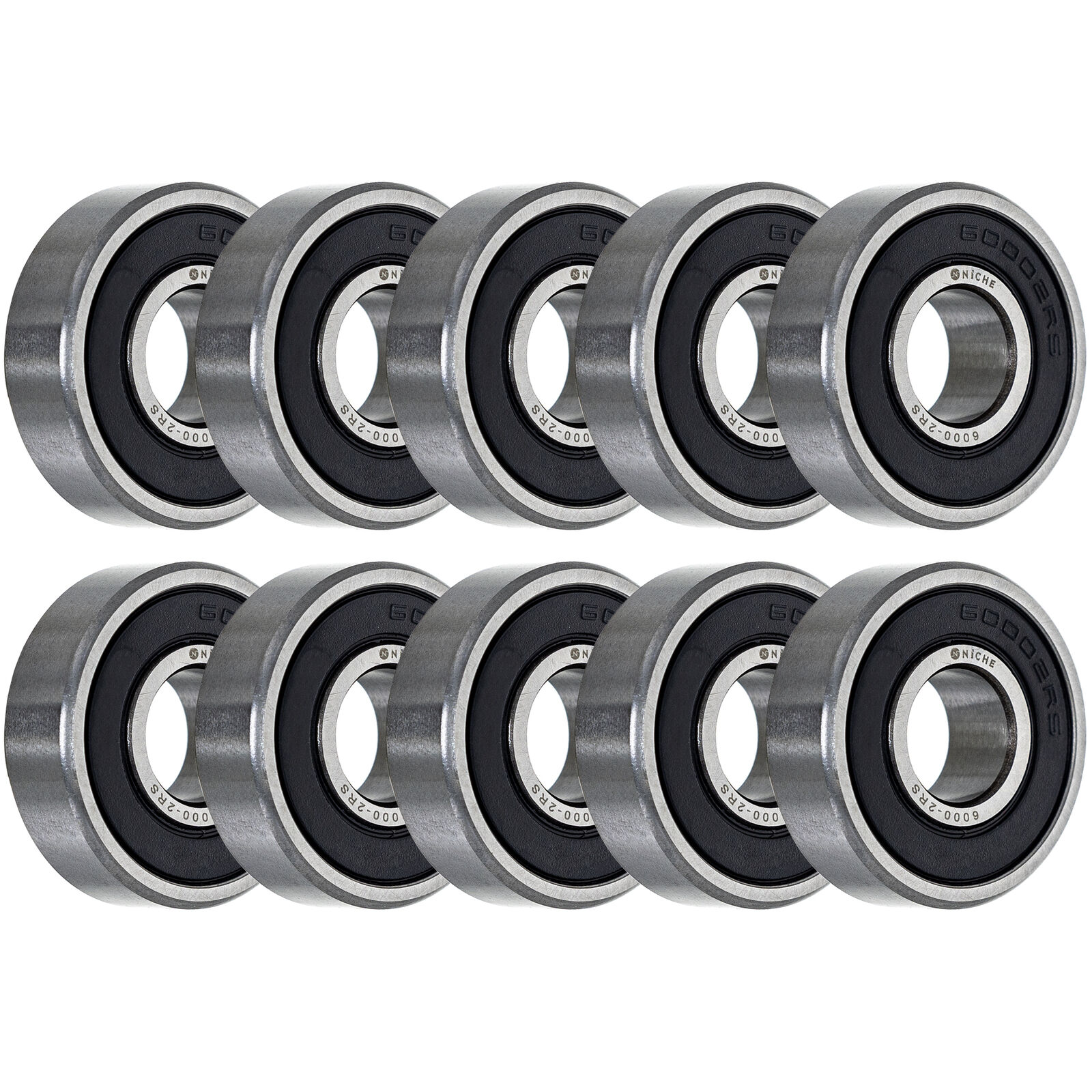 NICHE Wheel Bearing 6000-2RS 10x26x8mm Single Row Deep Groove 10 Pack