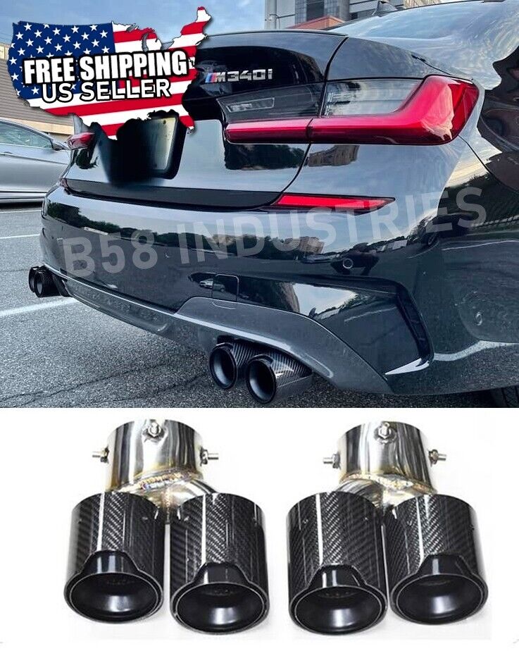 2x BMW M Performance Carbon Fiber Exhaust Tips for BMW G20 M340i G23 G21 M440i
