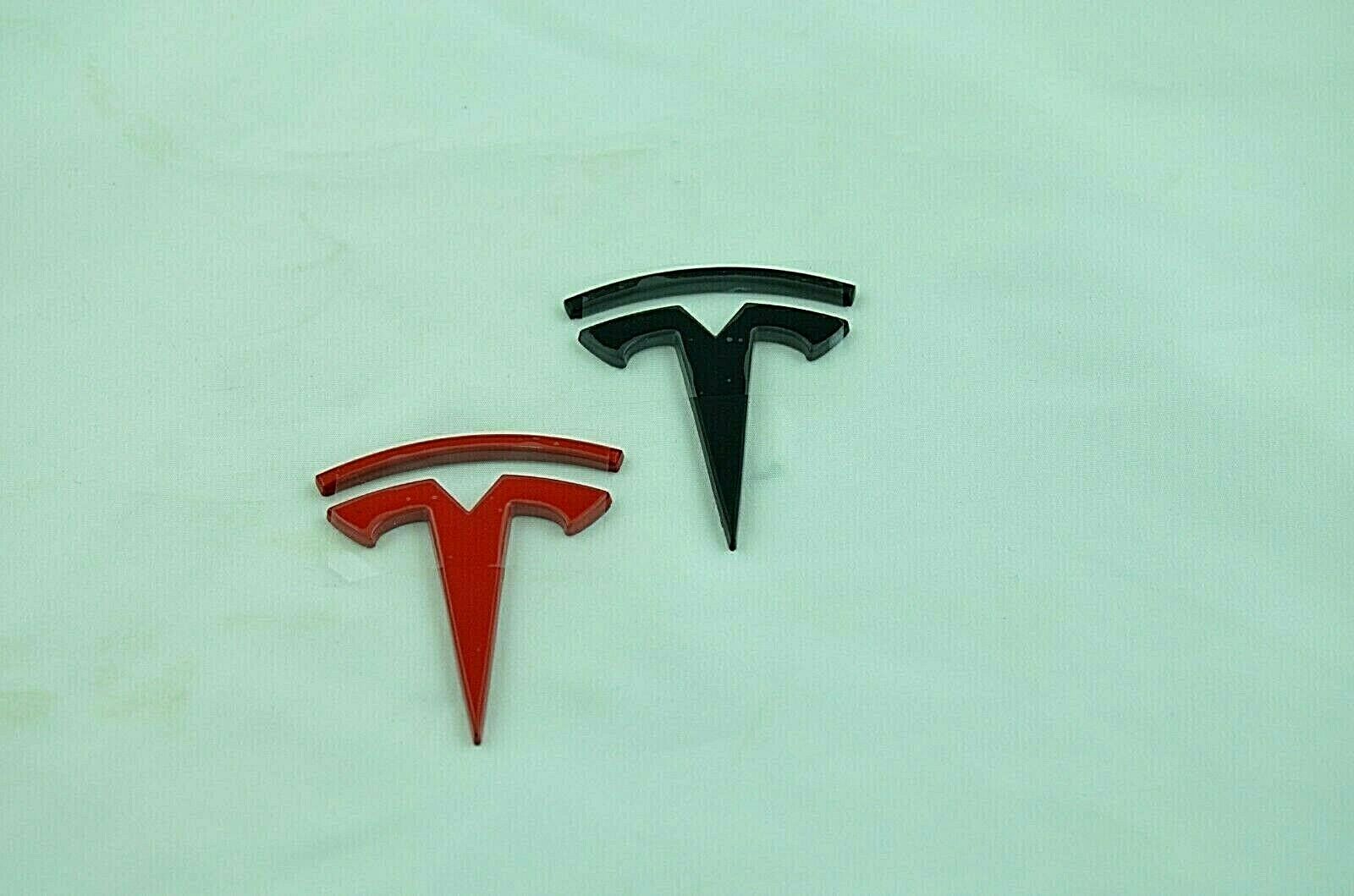 NEW TESLA Metal Emblem Sticker BLACK/RED  Model X S 3