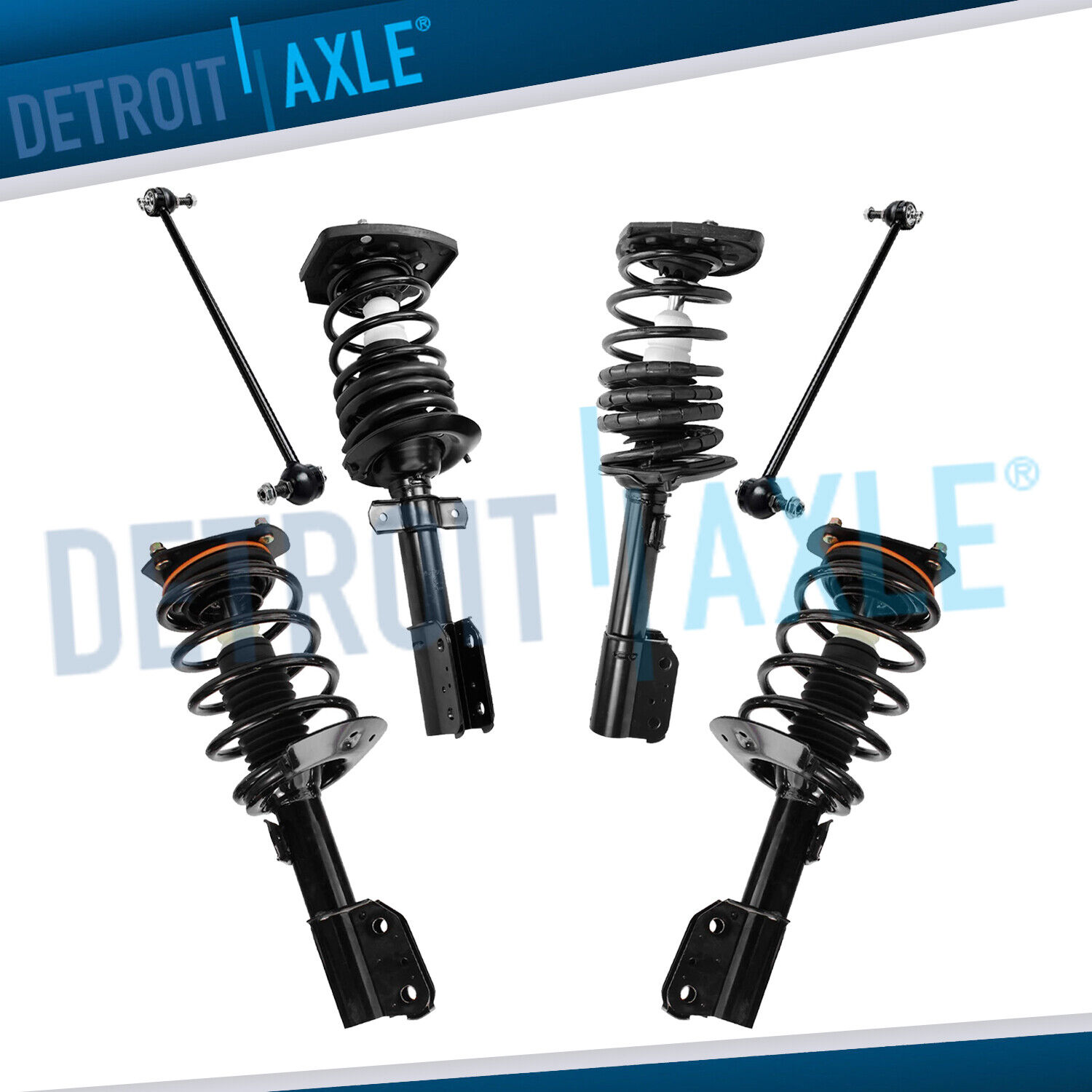 Front & Rear Struts Assembly + Sway Bar Links for Pontiac Grand Prix 16