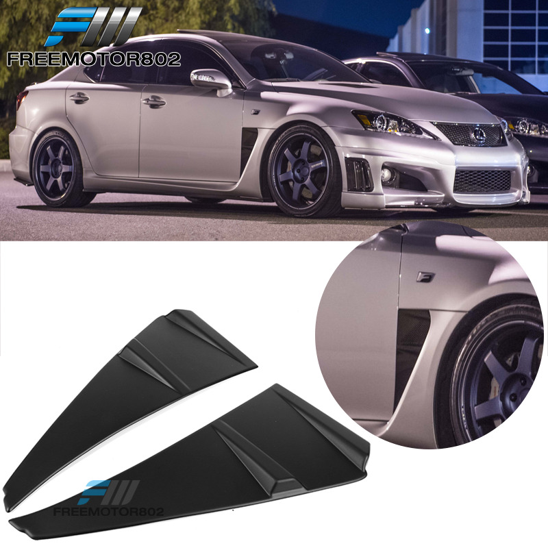 Fits 08-14 Lexus IS-F ISF Novel Style Side Vent Ducts Fenders 2 Pcs PP