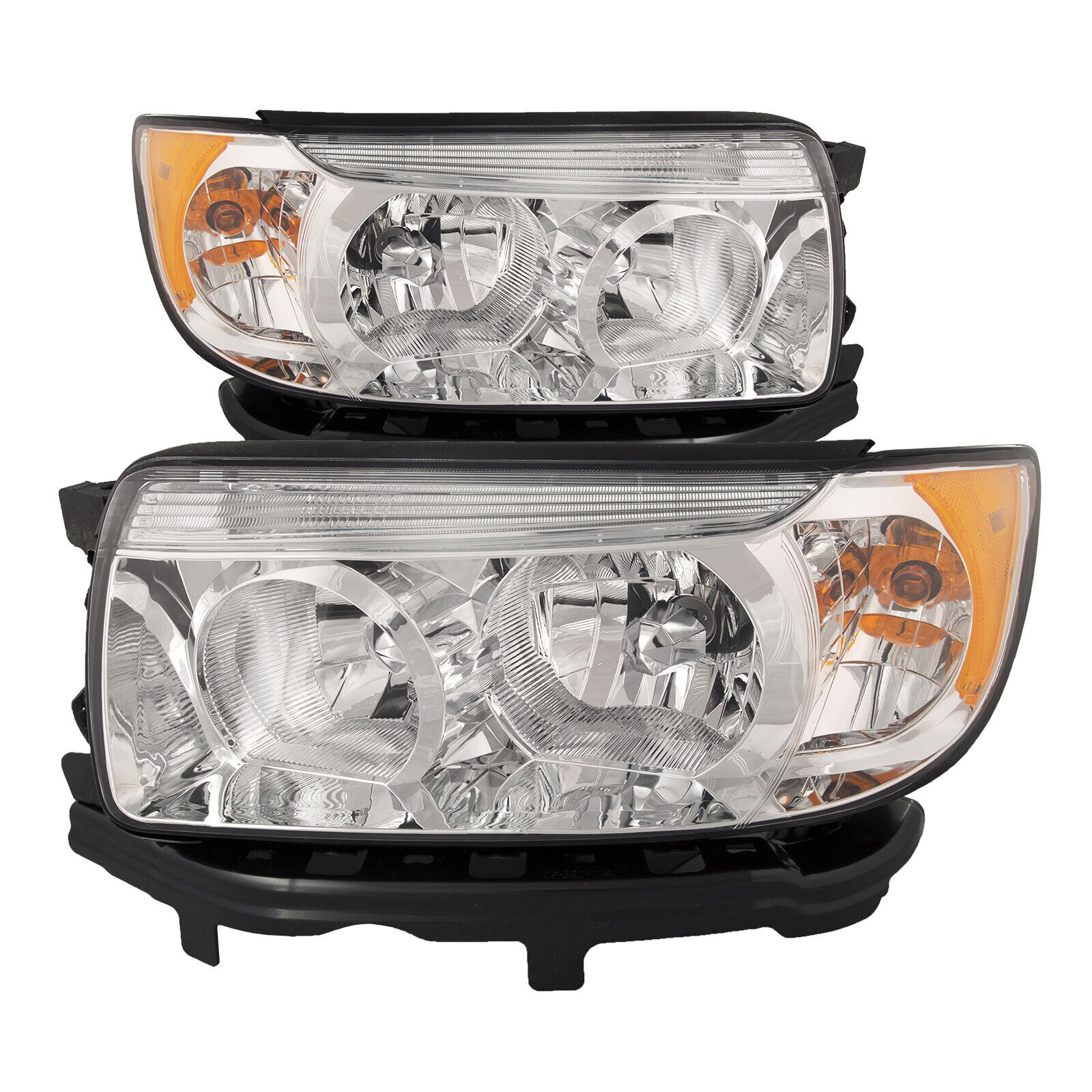 Headlights Chrome Set Fits 06-08 Subaru Forester 07-08 Forester