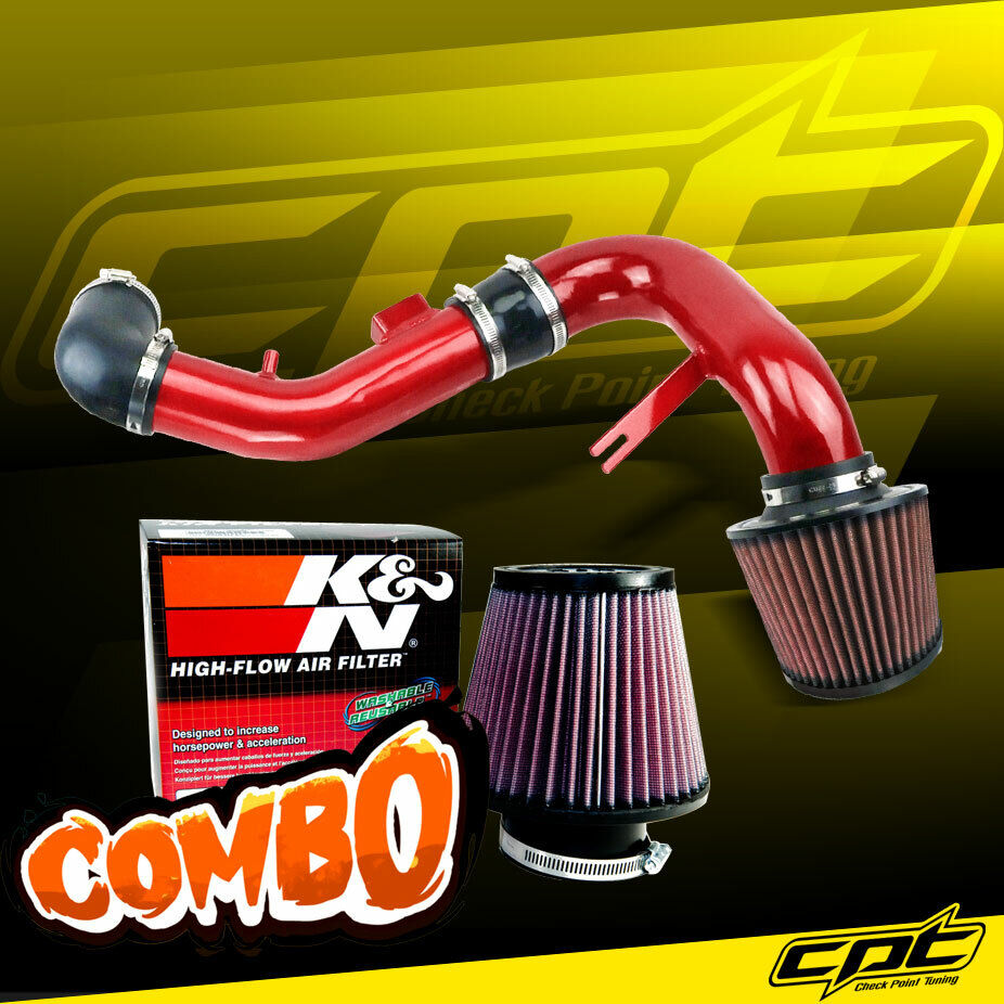 For 05-10 Chevy Cobalt 2.2L/2.4L 4cyl Red Cold Air Intake + K&N Air Filter