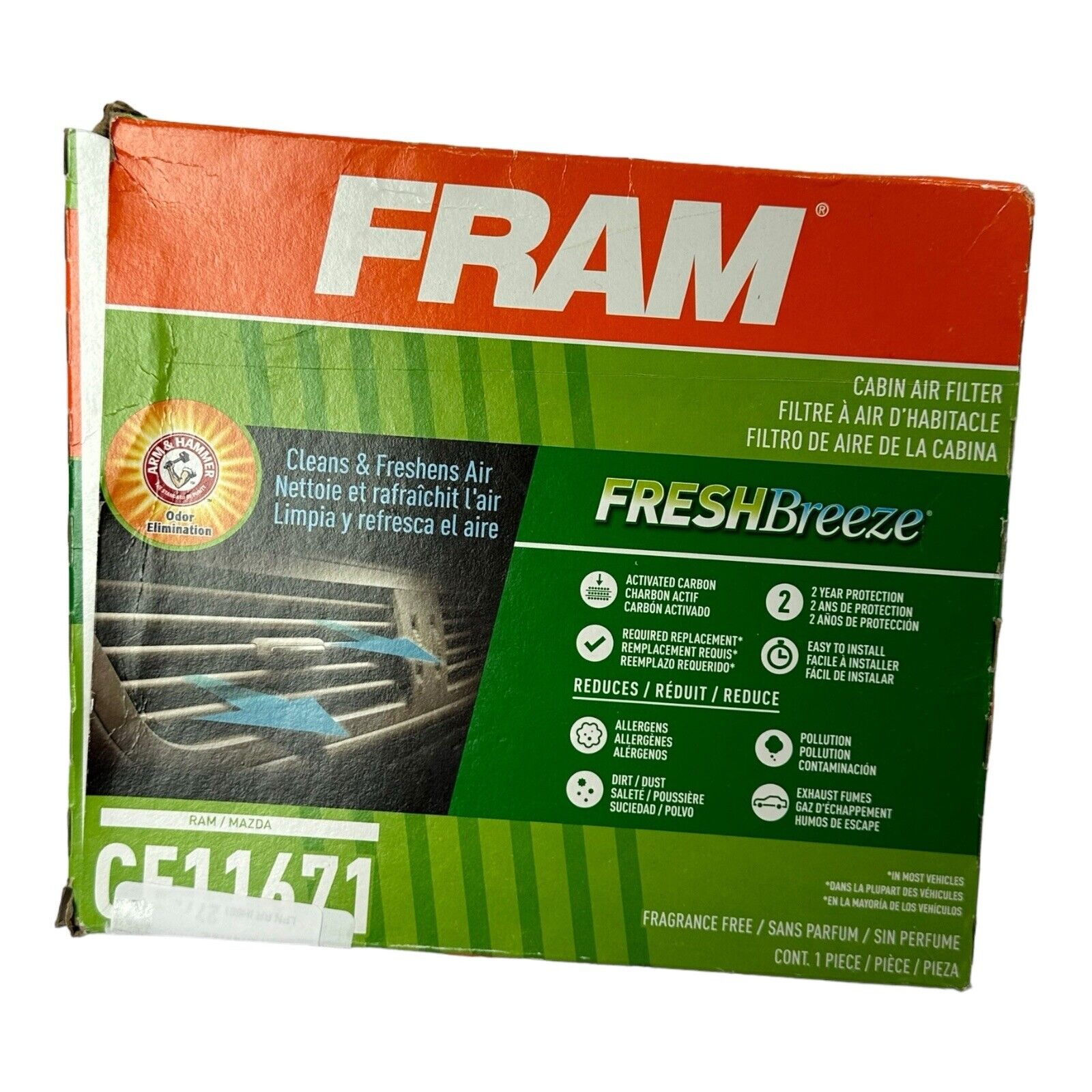 FRAM Cabin Air Filter CF11671 for Mazda CX-7 Ram 1500 2500 3500 4500 5500 16-22