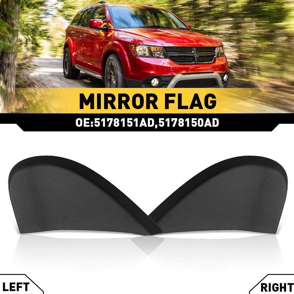 2X Driver Passenger  Side Mirror Flags Molding Fits For 2009-2020 Dodge Journey