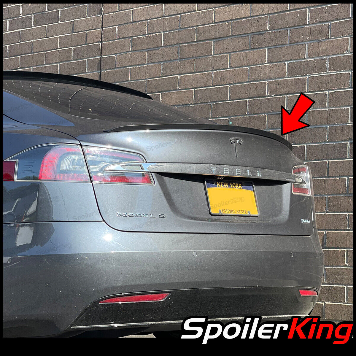 Rear Trunk Lip Spoiler (Fits: Tesla Model S all years) Unpainted Black 244L