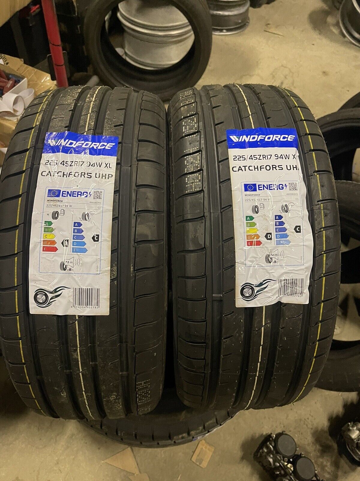 2x 225/45/17 Zr Windforce Uhp Tyres M+S Golf Polo Passat A4 BMW I30 Astra Vectra