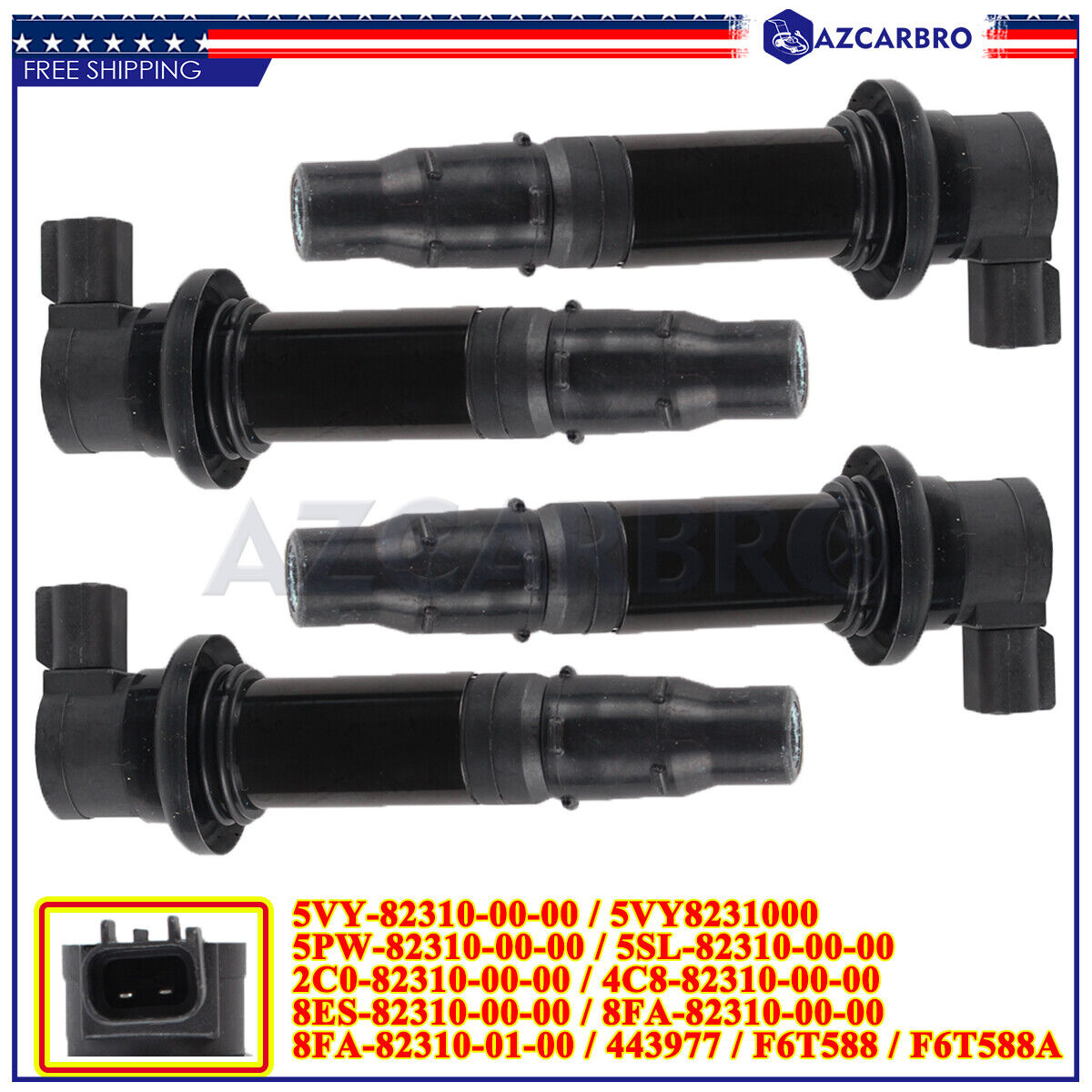  5VY-82310-00-00 New Ignition Coil Packs For Yamaha FZ1 V-MAX 1700 YZF-R1 YZF-R6