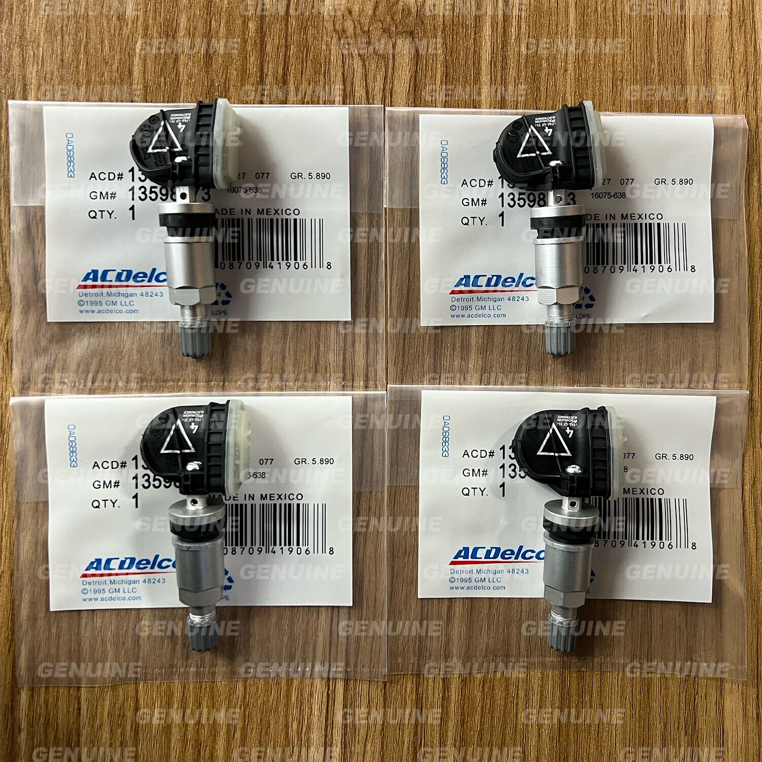 4 Pcs Acdelco 13598773 TPMS Tire Pressure Monitoring Sensor for BUICK CHEVY GMC