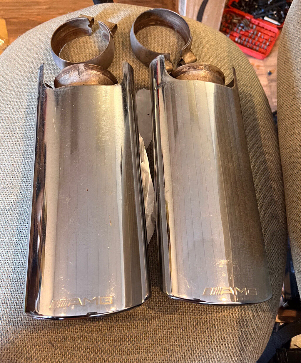 Mercedes Benz W220 00-06 S55 AMG chrome Exhaust Tips