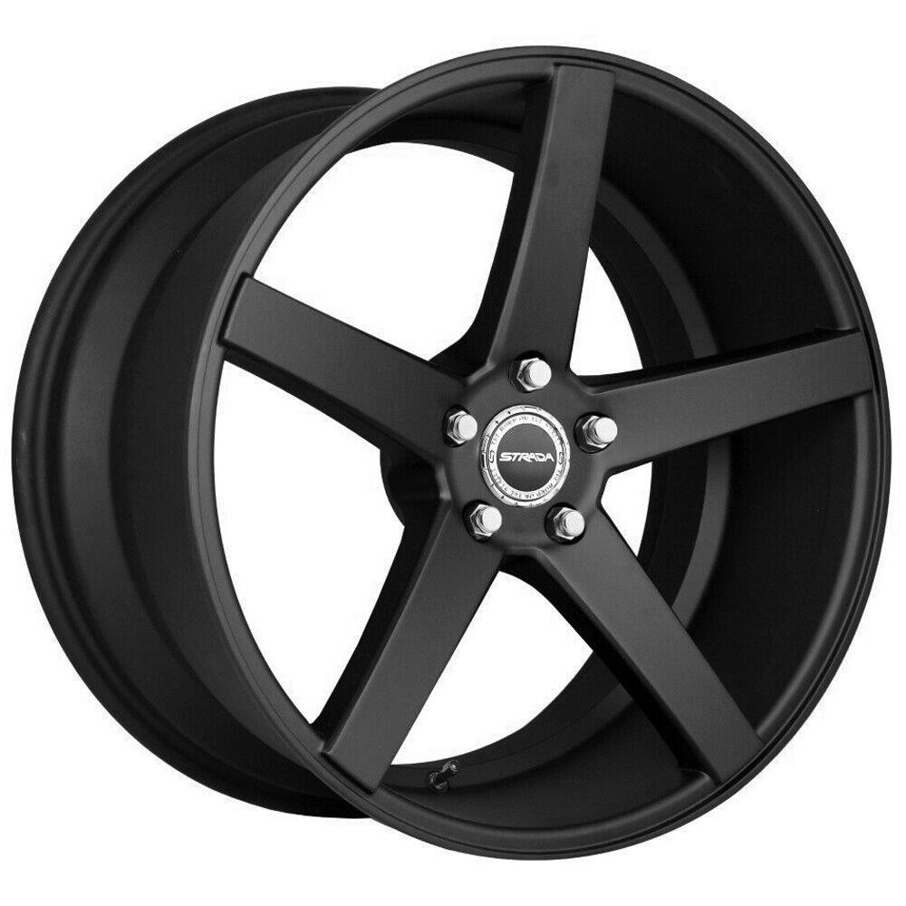 4-Strada Perfetto 18x8 5x112 +40mm Flat Black Wheels Rims 18