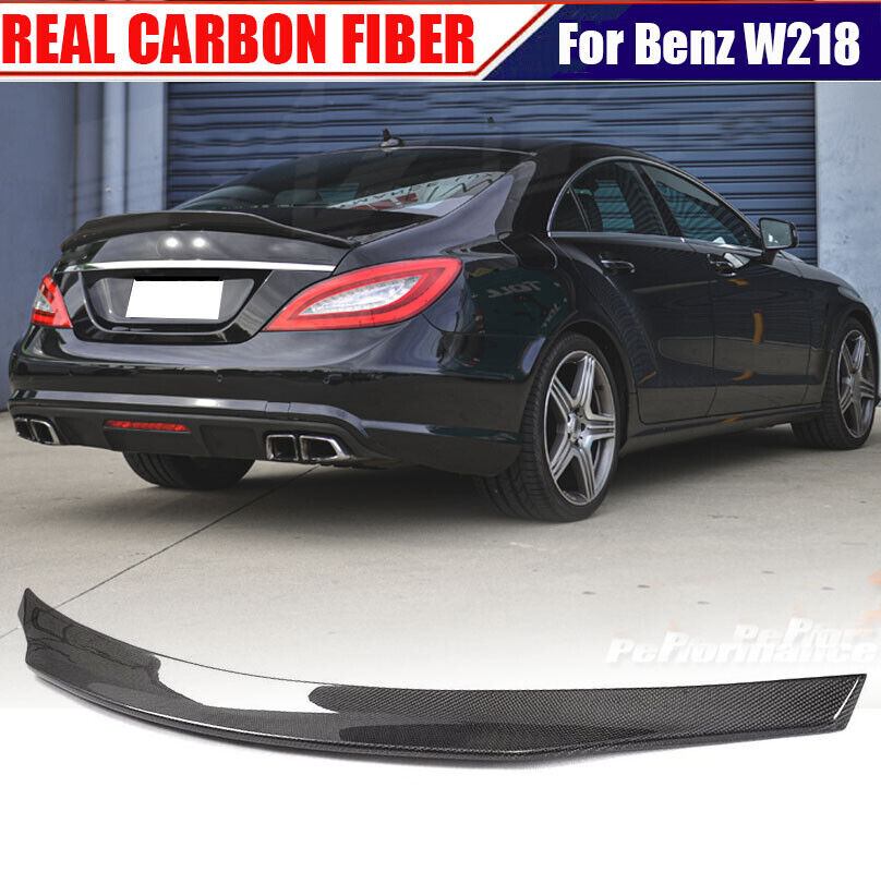 REAL CARBON Rear Trunk Spoiler Wing Fit For Mercedes Benz W218 CLS63 AMG 12-18