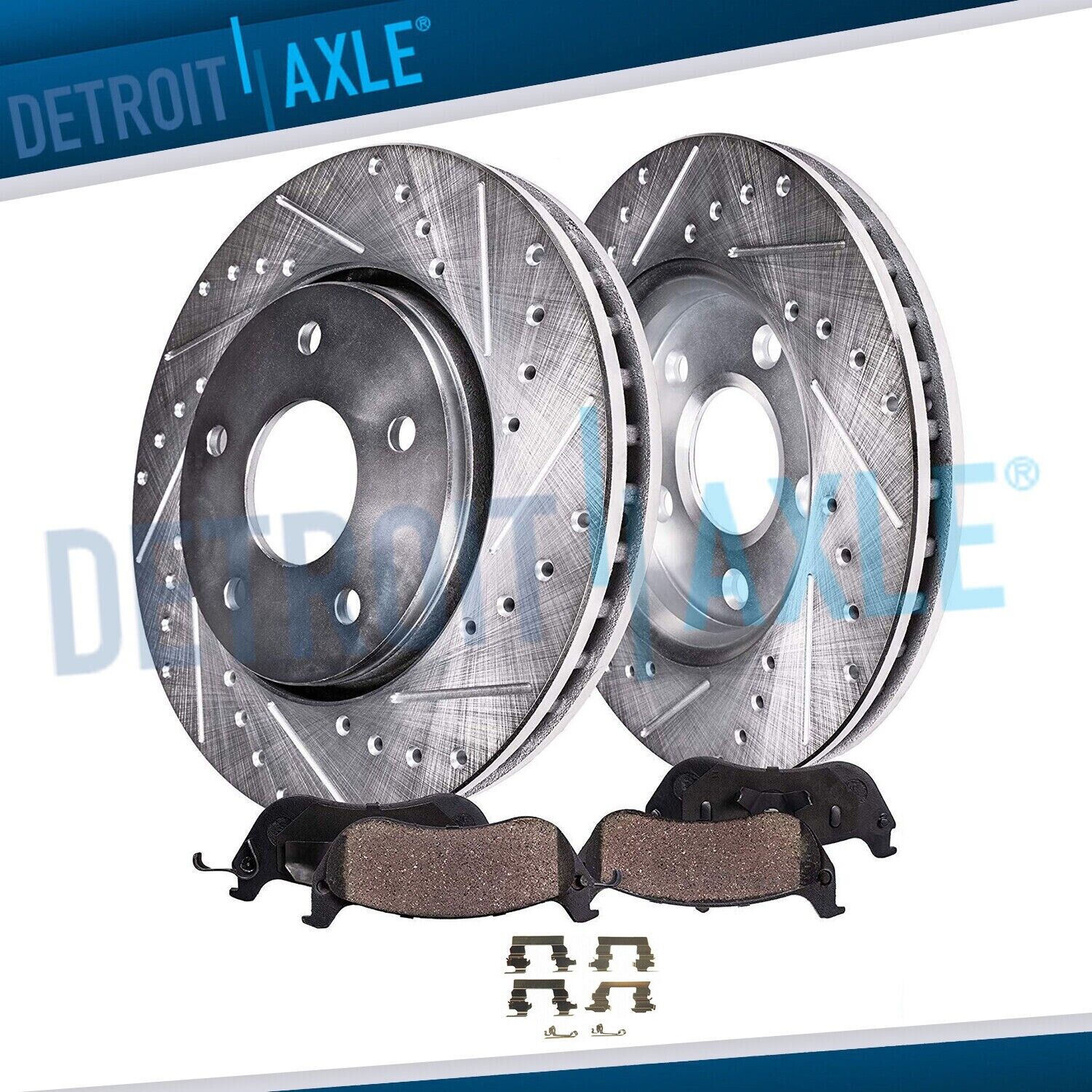 Front Drilled Rotors + Brake Pads for 2007 - 2010 Chevy Cobalt Pontiac G5 5LUGS