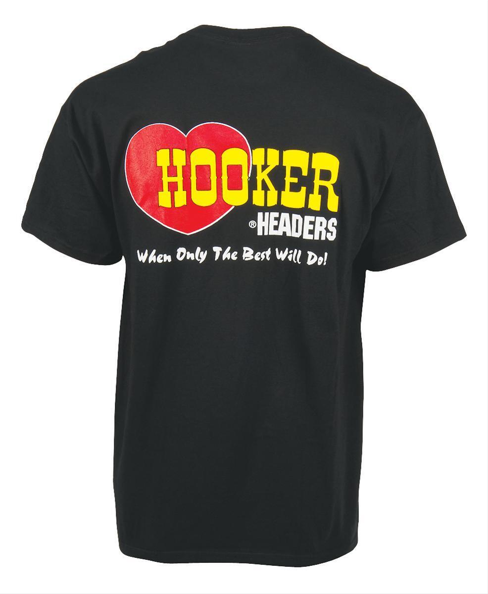 Hooker Headers T-Shirt Cotton Hooker Headers Logo Black Men's 2XL Ea