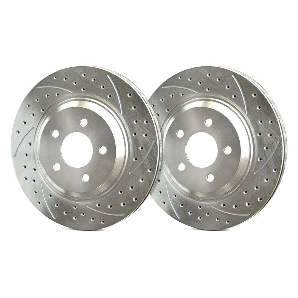 For Honda Odyssey 95-98 Double Drilled & Slotted 1-Piece Rear Brake Rotors