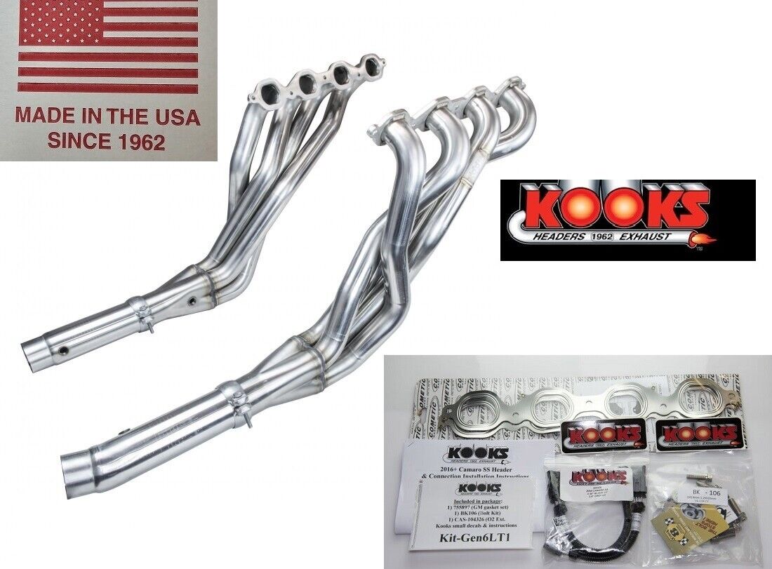 1-7/8 X 3” Kooks stainless headers O/R mid pipes for 2016-24 Camaro SS 6.2 LT1