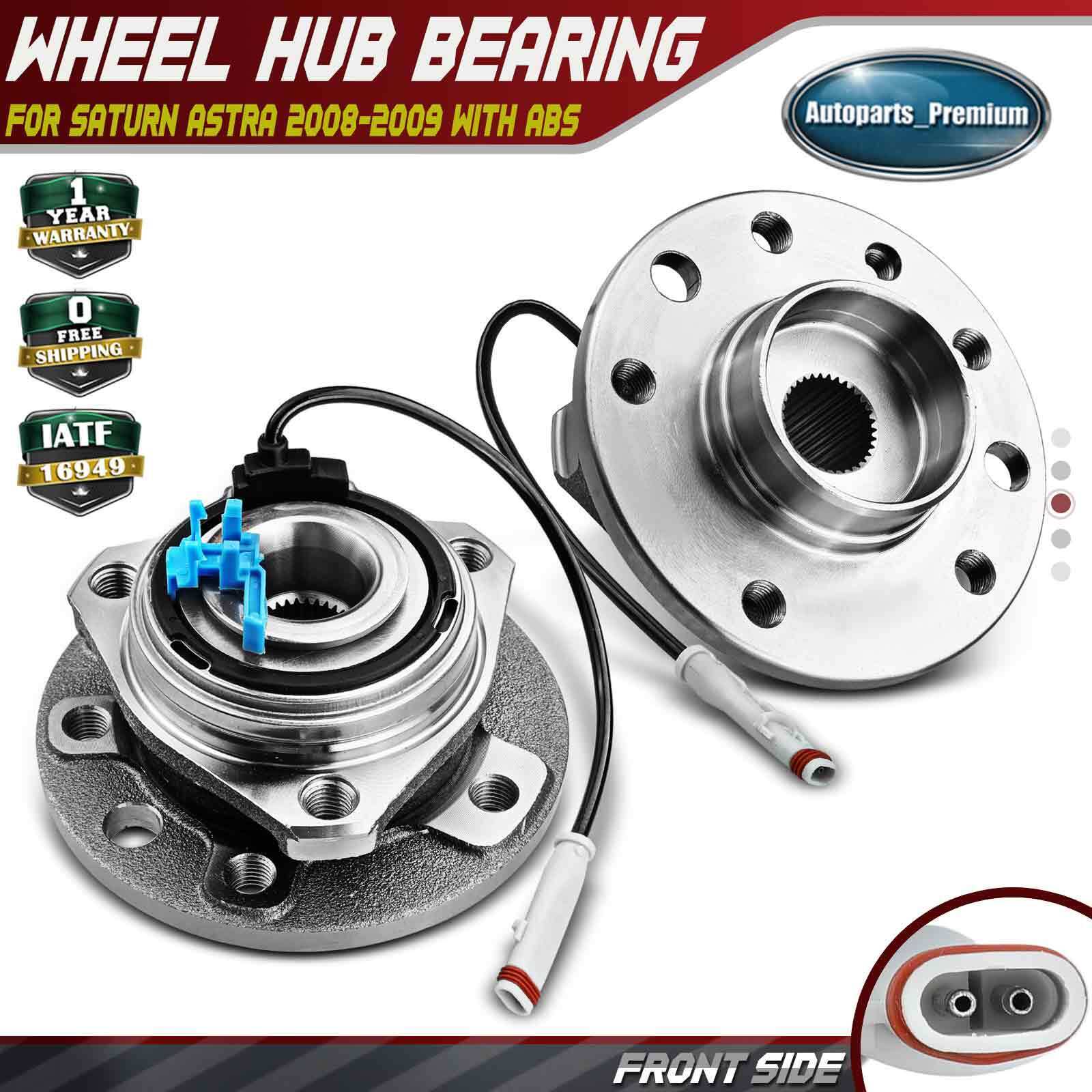 2Pcs Front LH & RH Wheel Hub Bearing Assembly for Saturn Astra 08-09 1.8L w/ ABS
