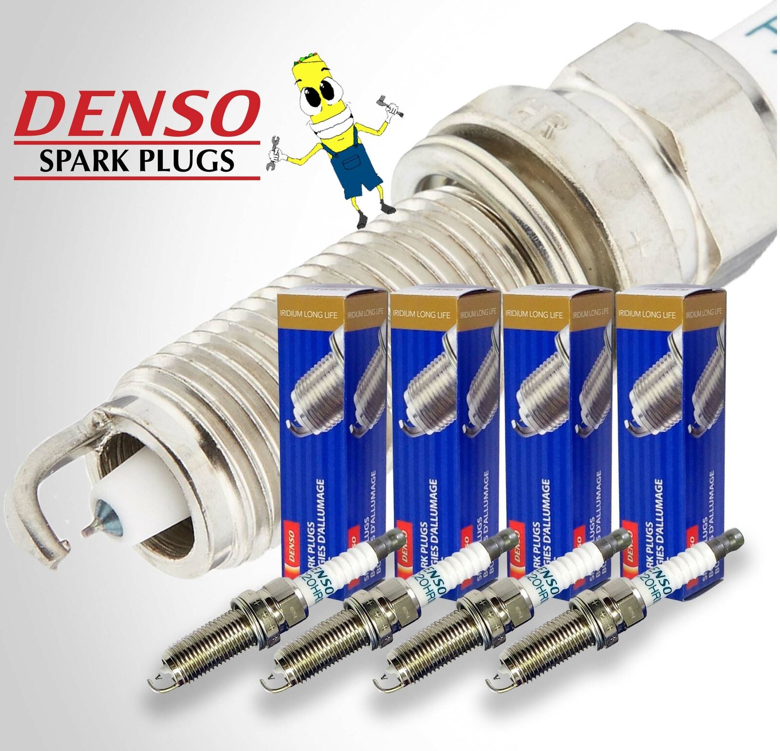 Denso (3490) FXE20HE11C Iridium Long Life Spark Plug - Set of 4
