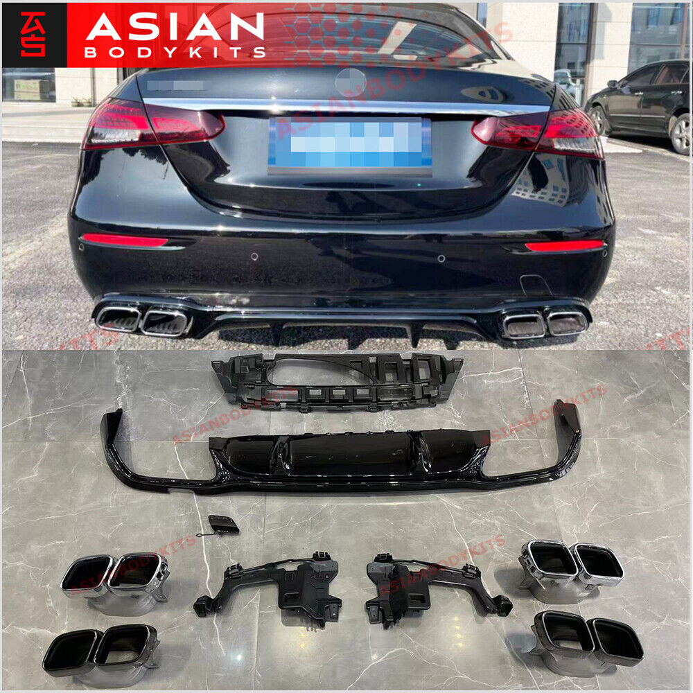 for MERCEDES BENZ E Class W213 E63 AMG 2020+ REAR DIFFUSER with EXHAUST TIPS 