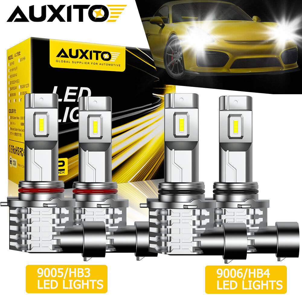 Auxito 9005+9006 Combo LED Headlight 400W 720000LM High/Low Beam 6500K Bulbs Kit