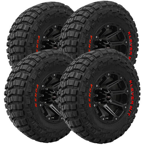 (QTY 4) 35x12.50R17LT Kenda Klever M/T2 KR629 121R Load Range E Red Letter Tires