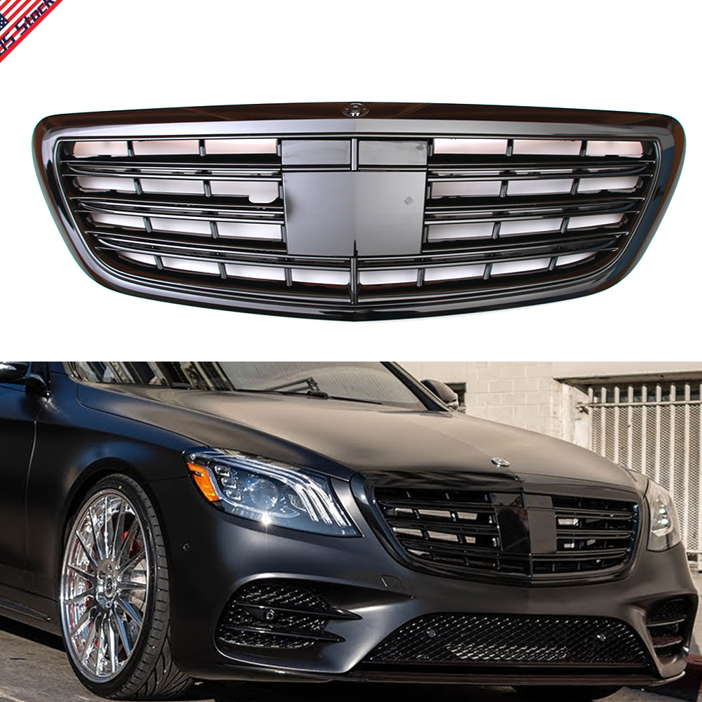Gloss Black Grill Fit For Mercedes Benz W222 S450 S500 S550 S550 2014-2020 W/ACC