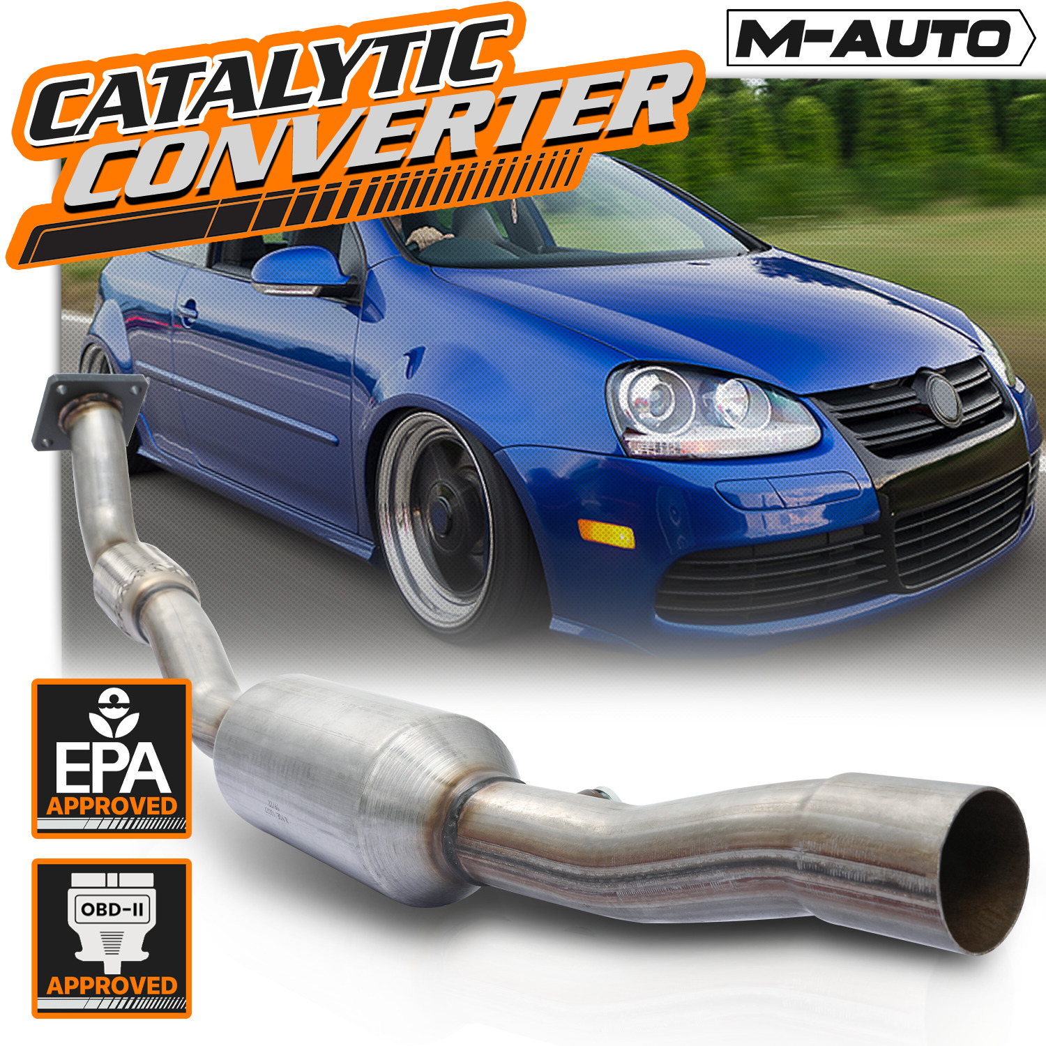 Catalytic Converter Exhaust Down Pipe For 2001-2006 VW Golf/Jetta/Beetle 2.0 I4
